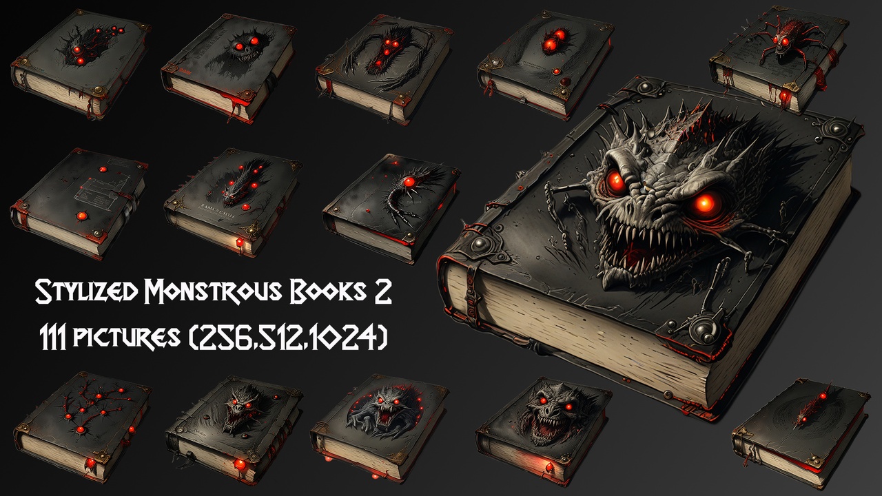 Media 1 for listing Stylized Monstrous Books 2
