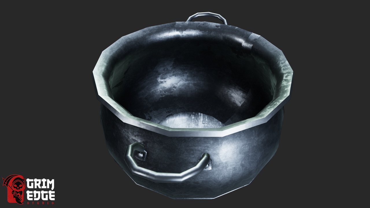 Media 1 for listing Medieval Food Stall Cooking Pot 01