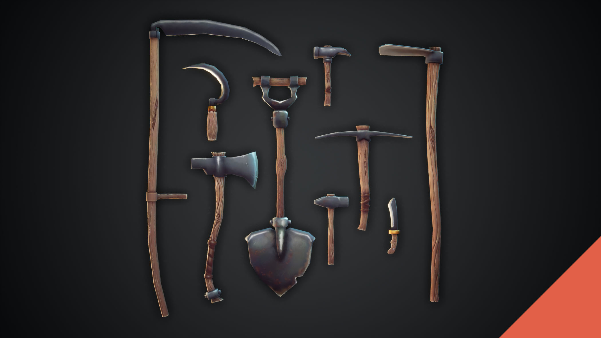 Medieval Basic Tools Pack - Handpainted Stylized | Fab