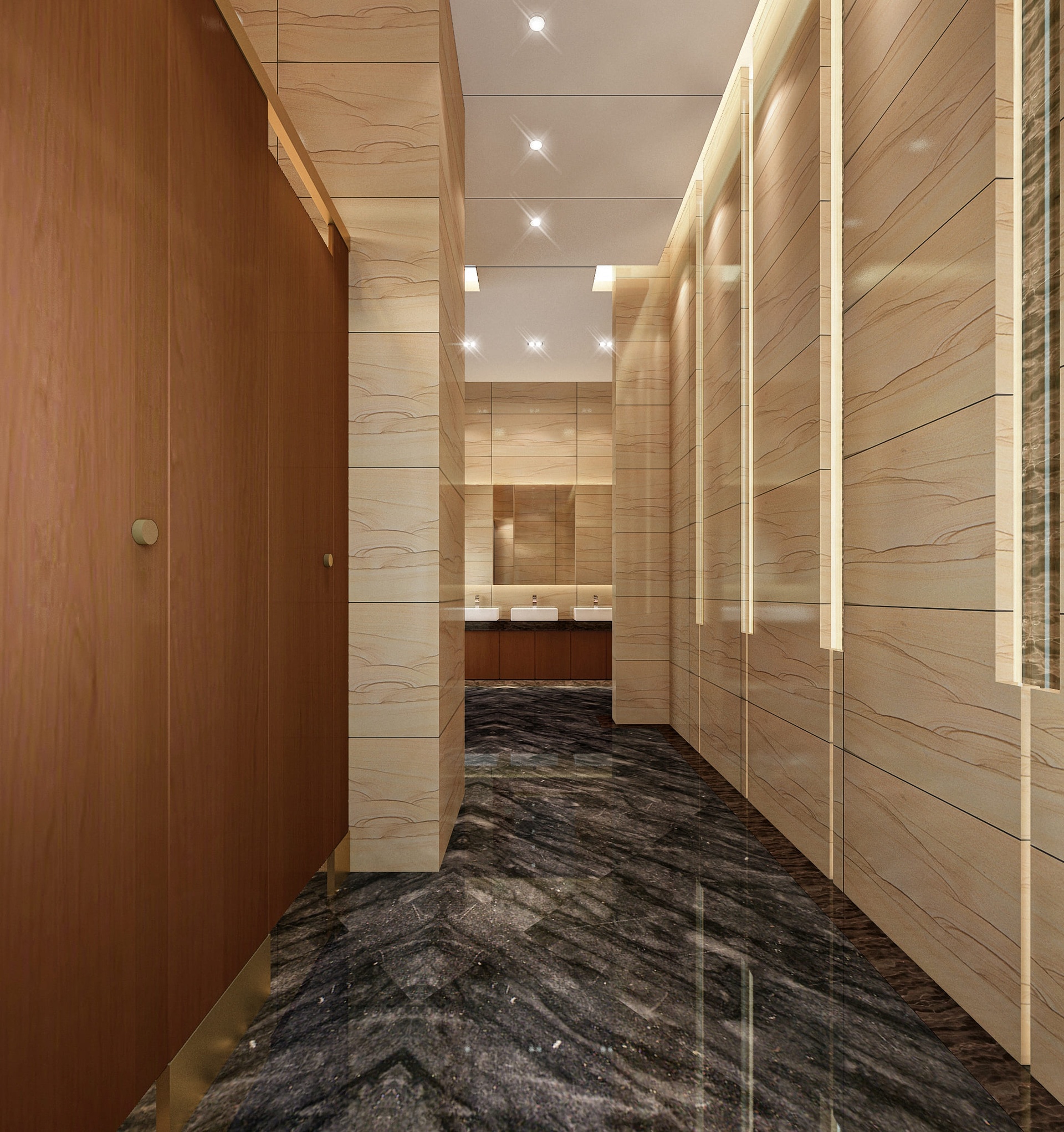 Media 1 for listing Modern Commercial Restroom | Luxury Bathroom Vol.02