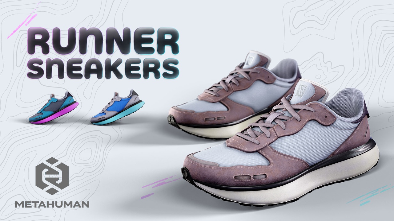 Media 1 for listing Runner Sneakers – MetaHuman Wardrobe Item