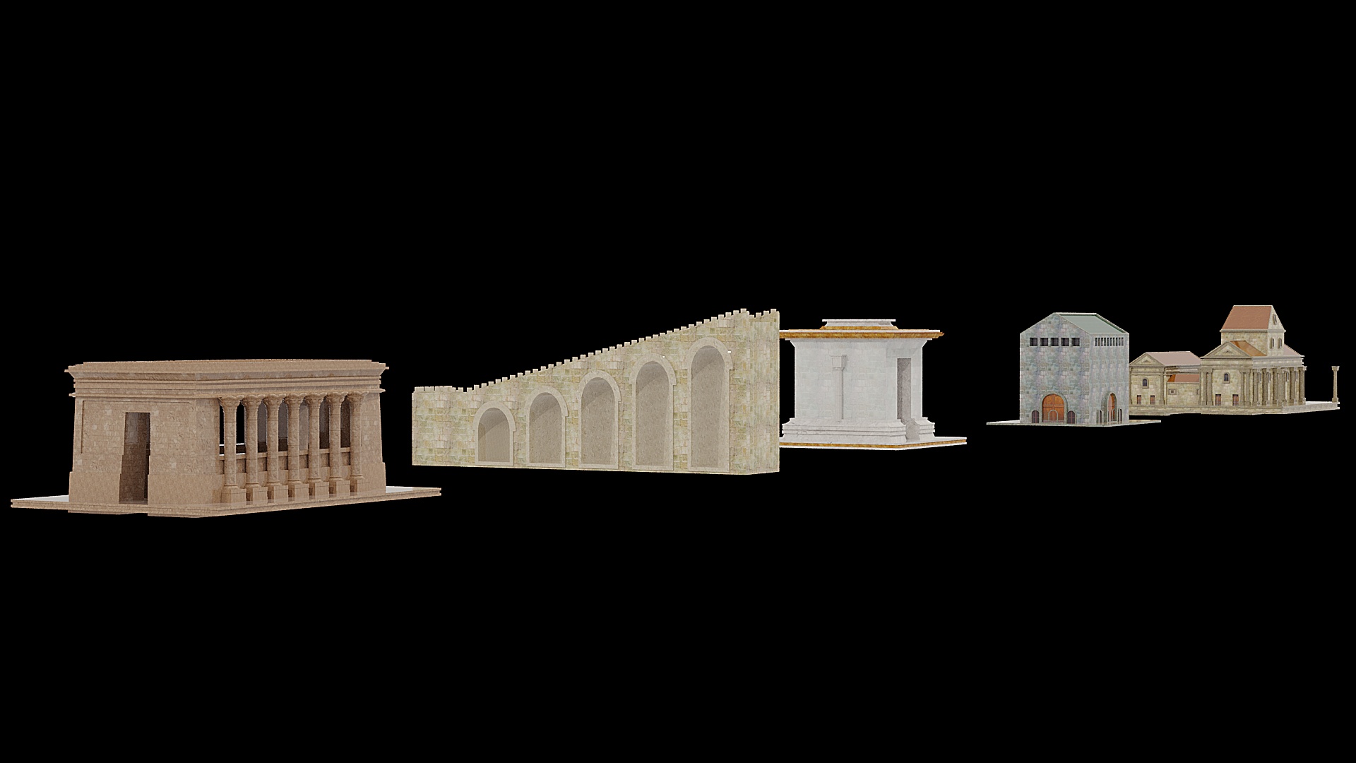 Mini Structures Model 5 ancient mini structures | Fab