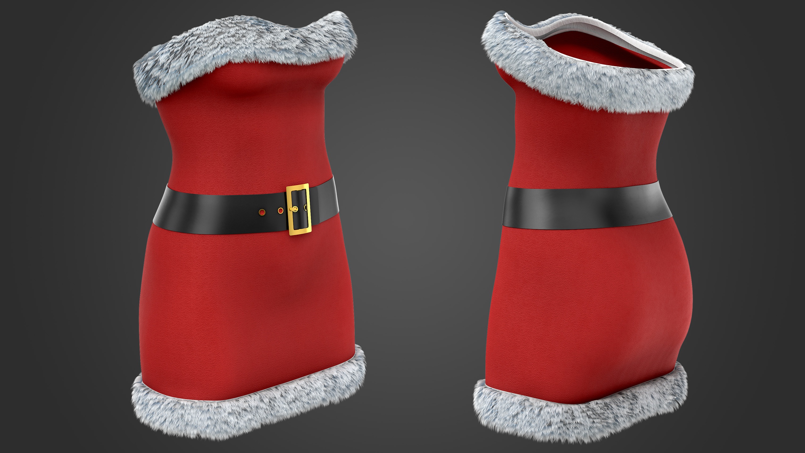 Media 1 for listing Female Santa Dress Outfit Low-poly