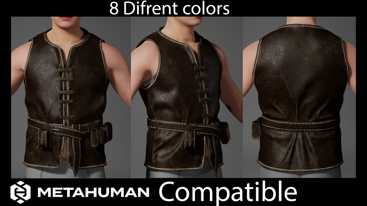 Media 1 for listing Medieval Vest with Pouches