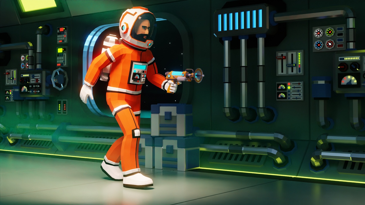 Astronaut in spacesuit low-poly stylized 제품 등록을 위한 미디어 1개