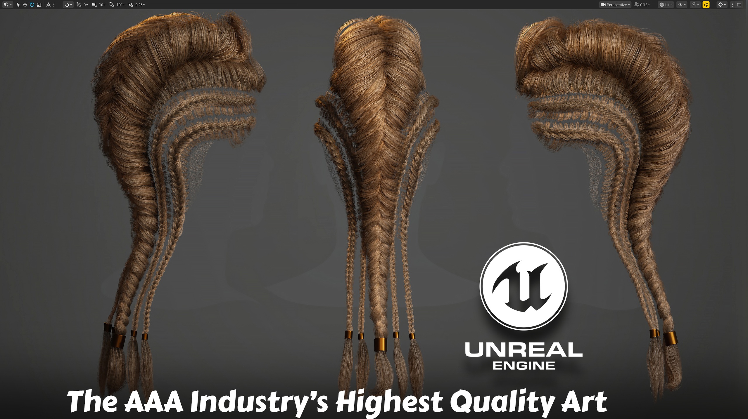 Media 1 for listing Viking Faux Hawk Realtime - Game Ready Hairstyle UE5