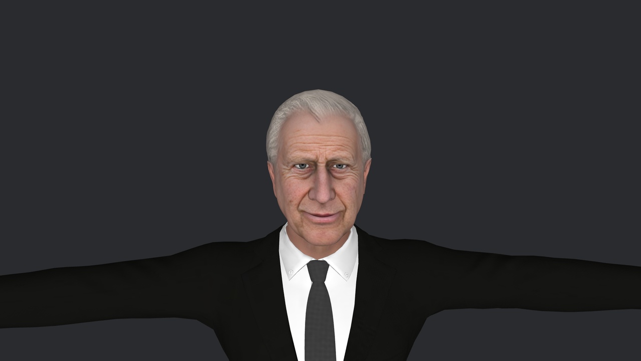 Media 1 for listing King Charles Hyper Realistic Full Body Fully Rigged 3D Character