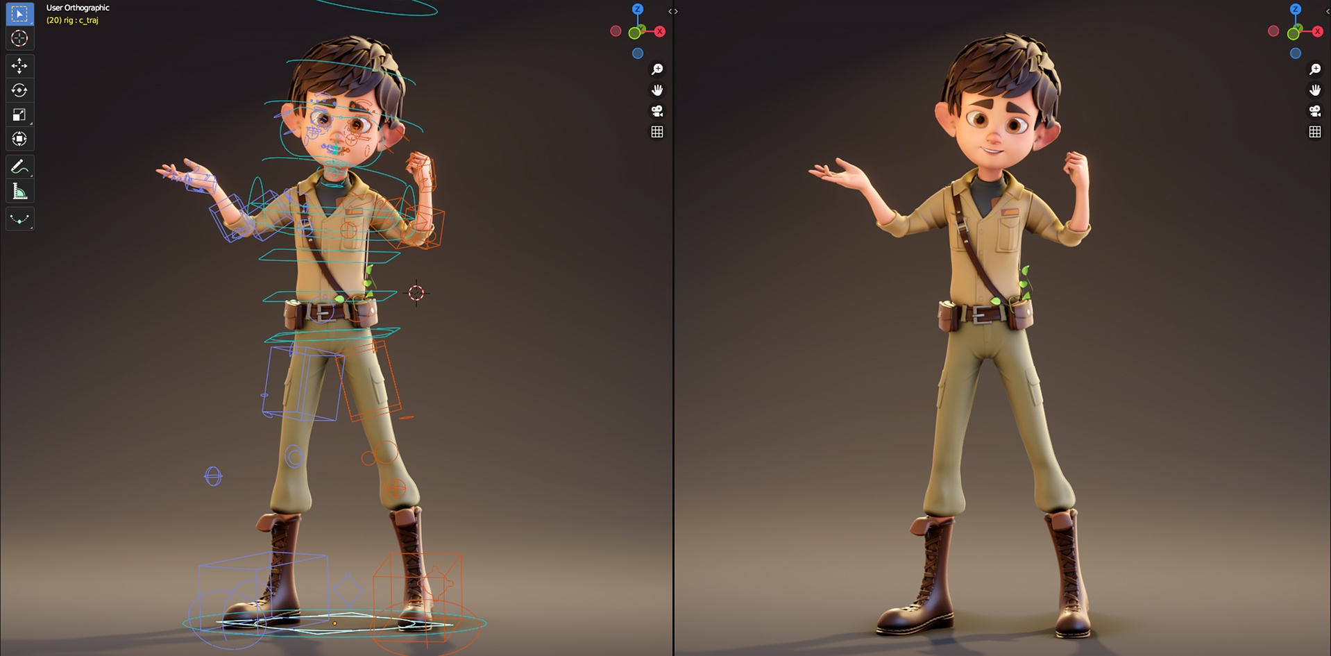 Media 1 for listing Rigged Stylized Wildlife Biologist Boy - Blender