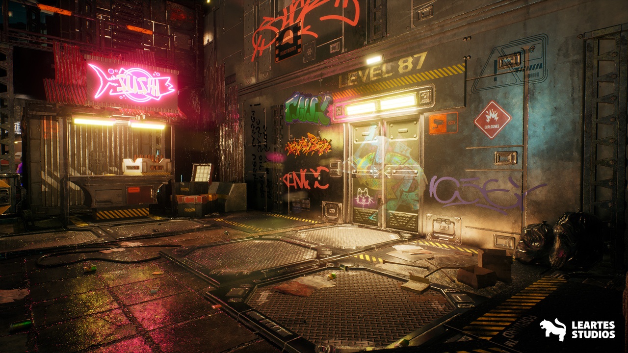 Media 1 for listing Cyberpunk Rooftop Market Environment ( Cyberpunk Rooftop Market Cyberpunk 3D )