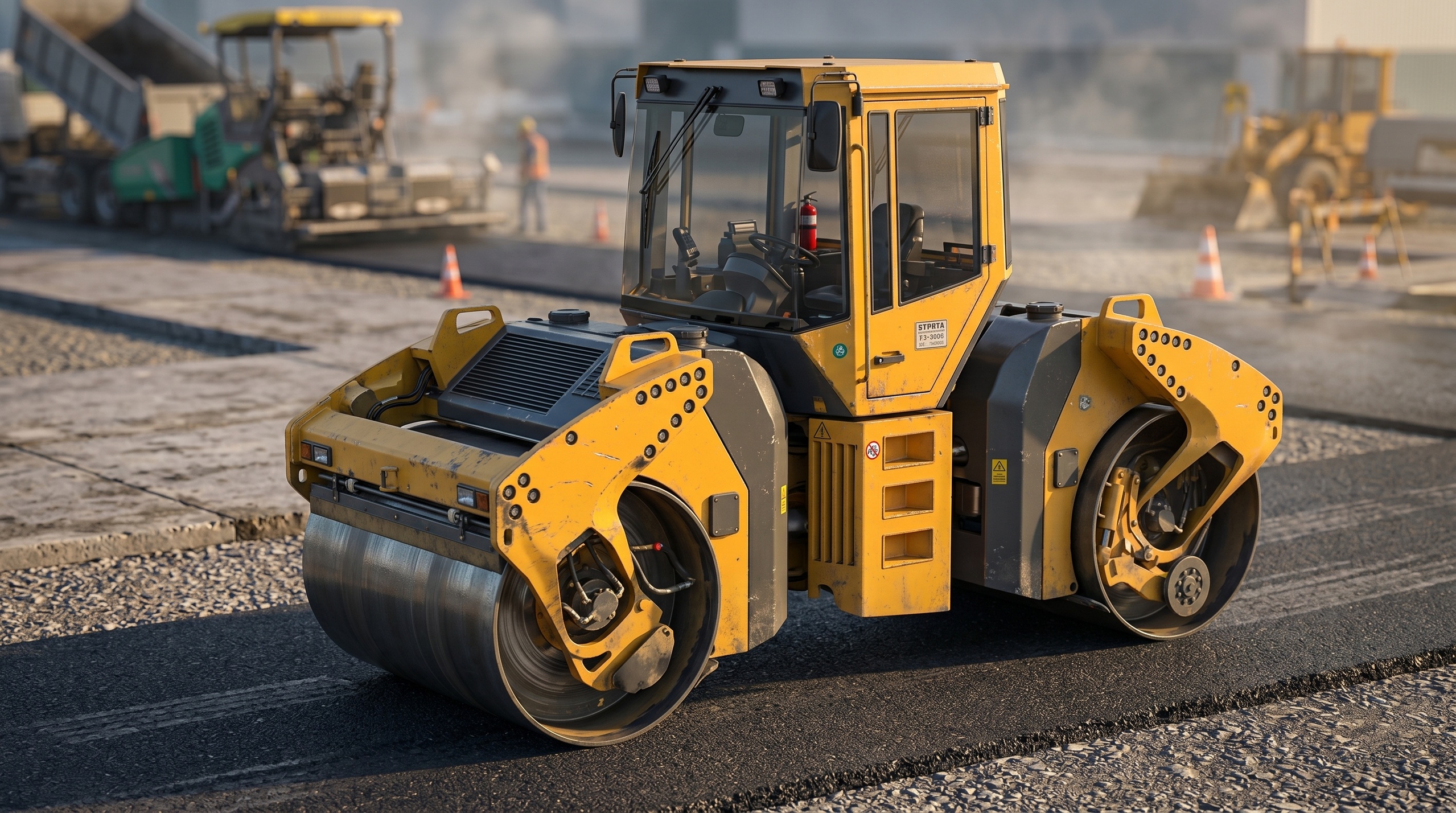 Media 1 for listing Articulated Tandem Road Roller – Realistic Construction Vehicle