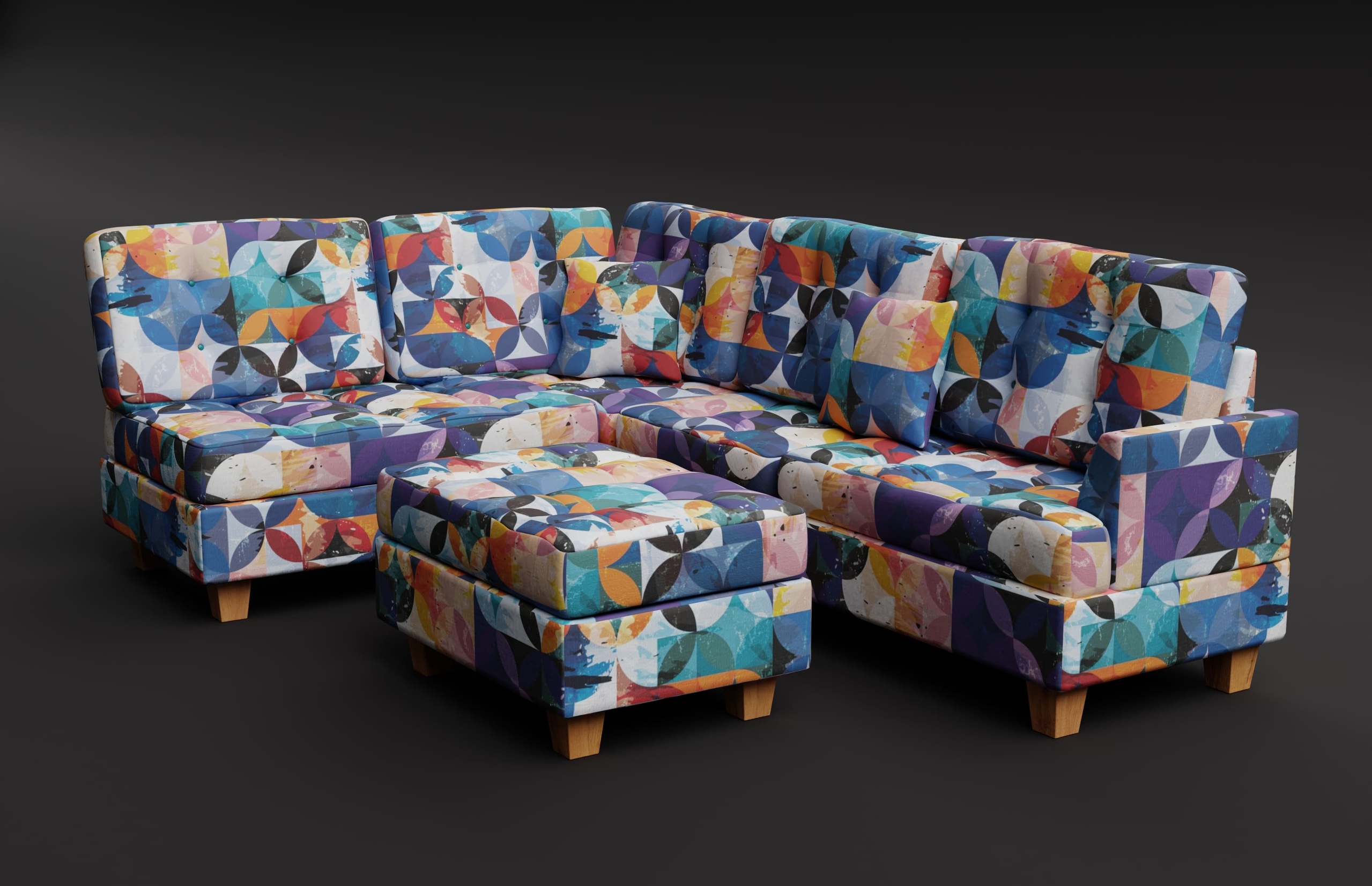 Media 1 for listing Tufted Fabric Sofa 03