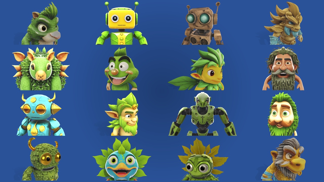 Enchanted Worlds Collection: Nature & Tech Fusion Characters 제품 등록을 위한 미디어 1개
