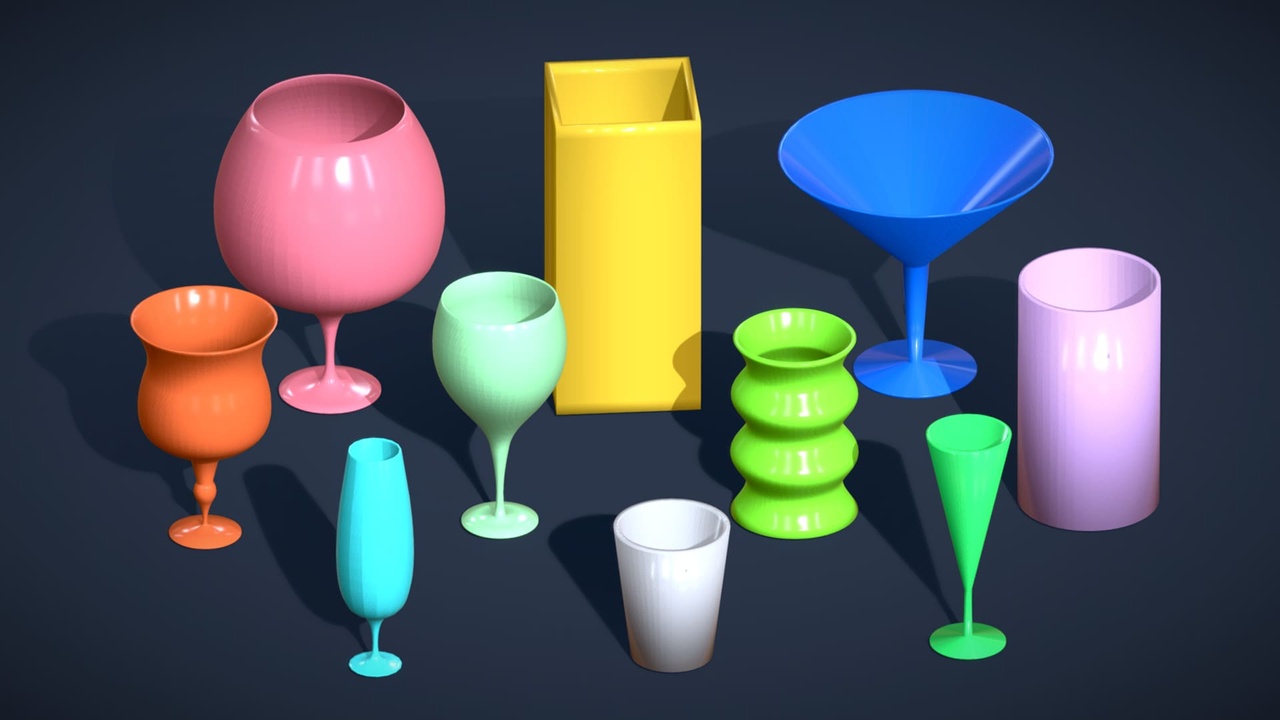 Media 1 for listing Drink Glasses Pack - 3D Low Poly Models