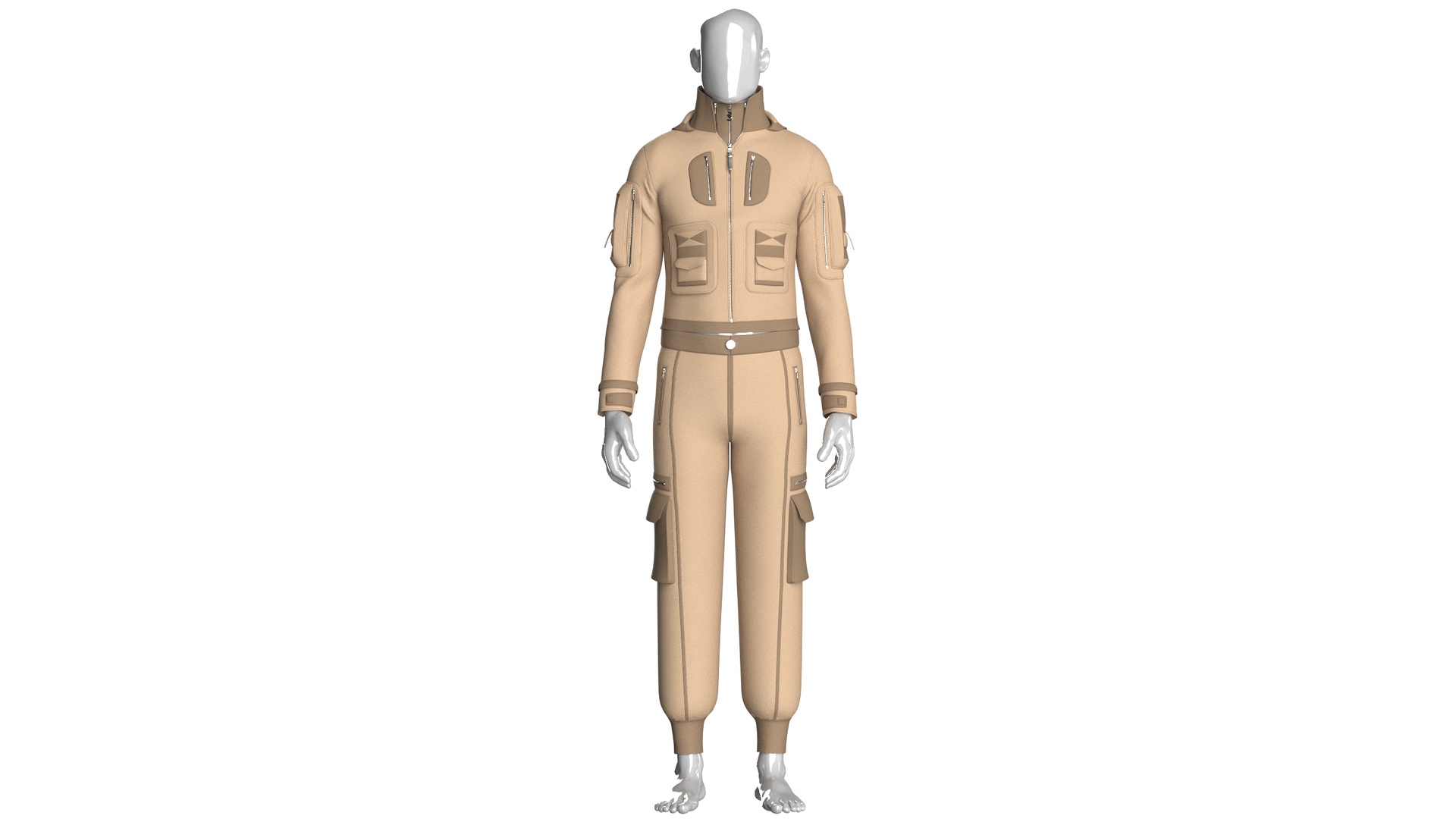 Media 1 for listing Men Full Zip Jacket With Cargo Jogger - Outfit | High Poly
