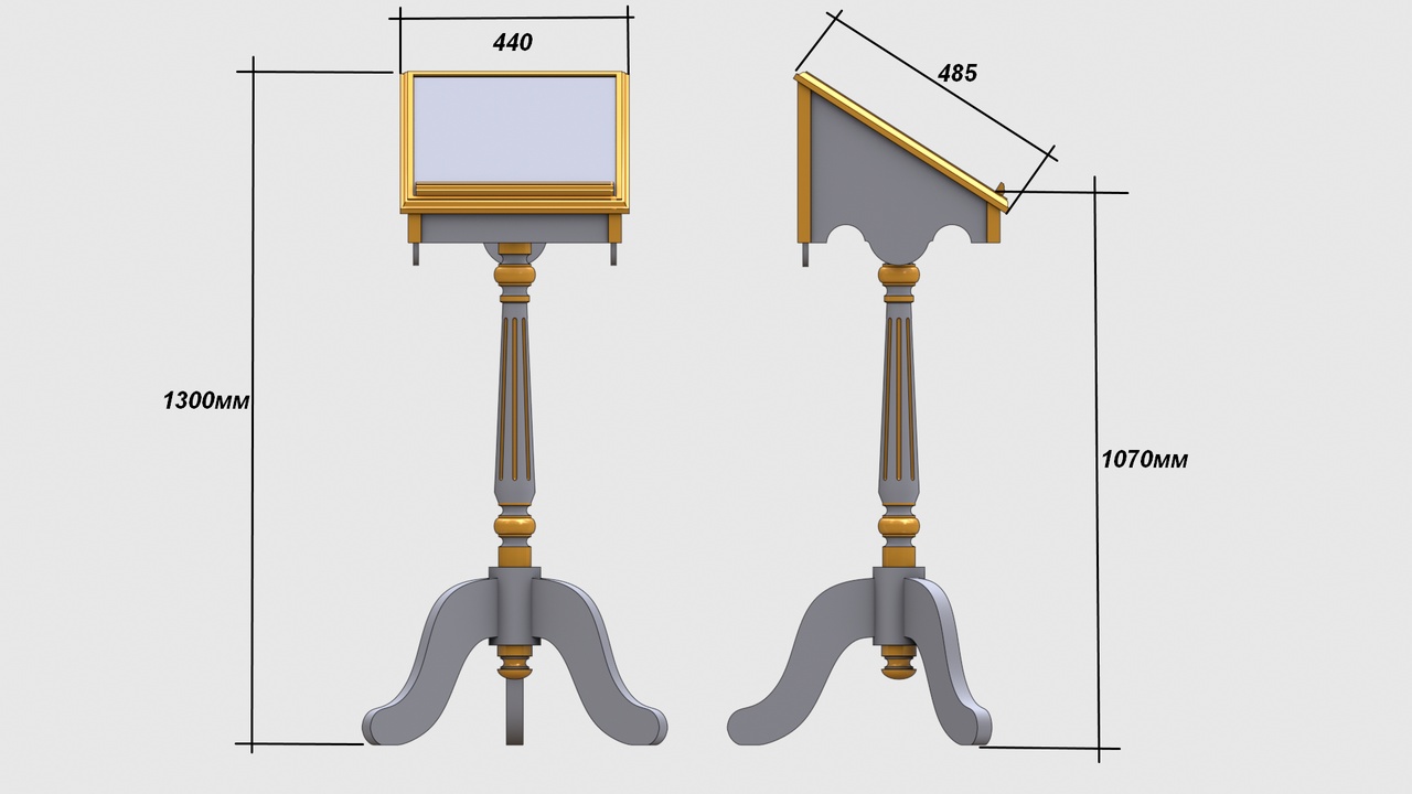 Медиа 1 для объявления Аналой для икон, чертежи и STL. Lectern for icons, drawings, and STL