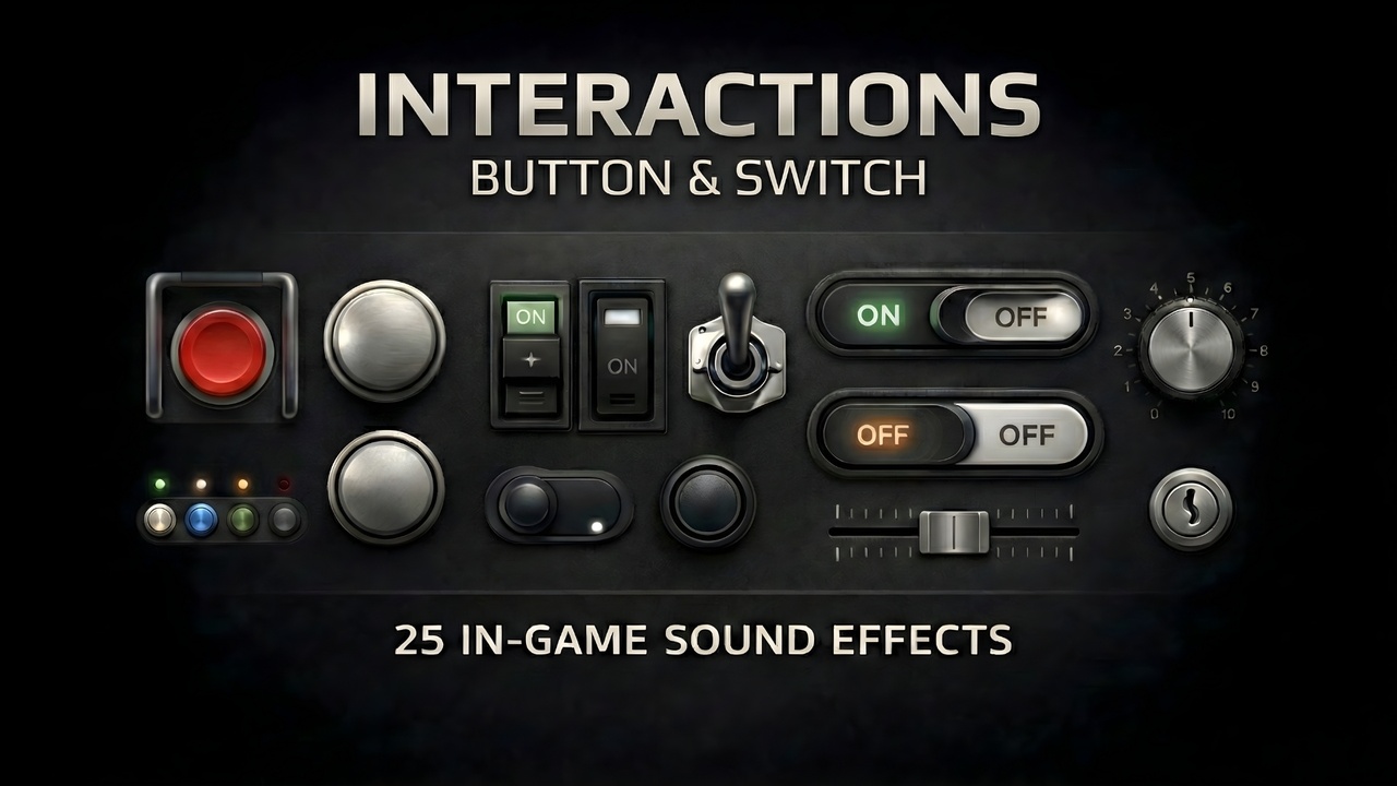 Media 1 for listing INTERACTIONS – Buttons & Switches SFX Pack