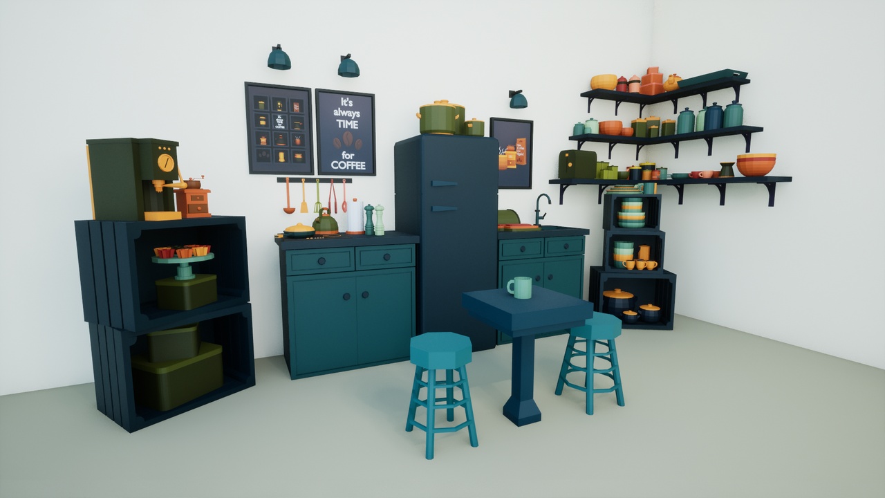 Media 1 for listing Low Poly Kitchen Props