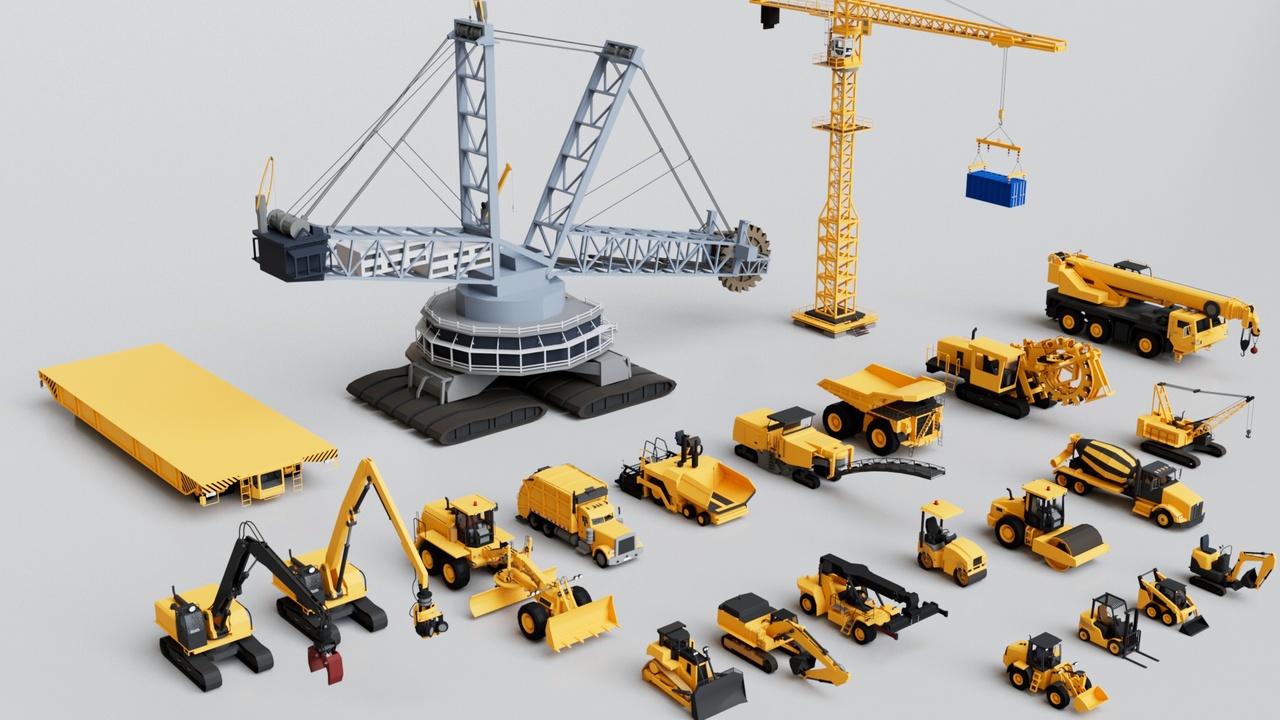 Media 1 for listing Heavy Industrial Machinery Construction Vehicles Collection Pack