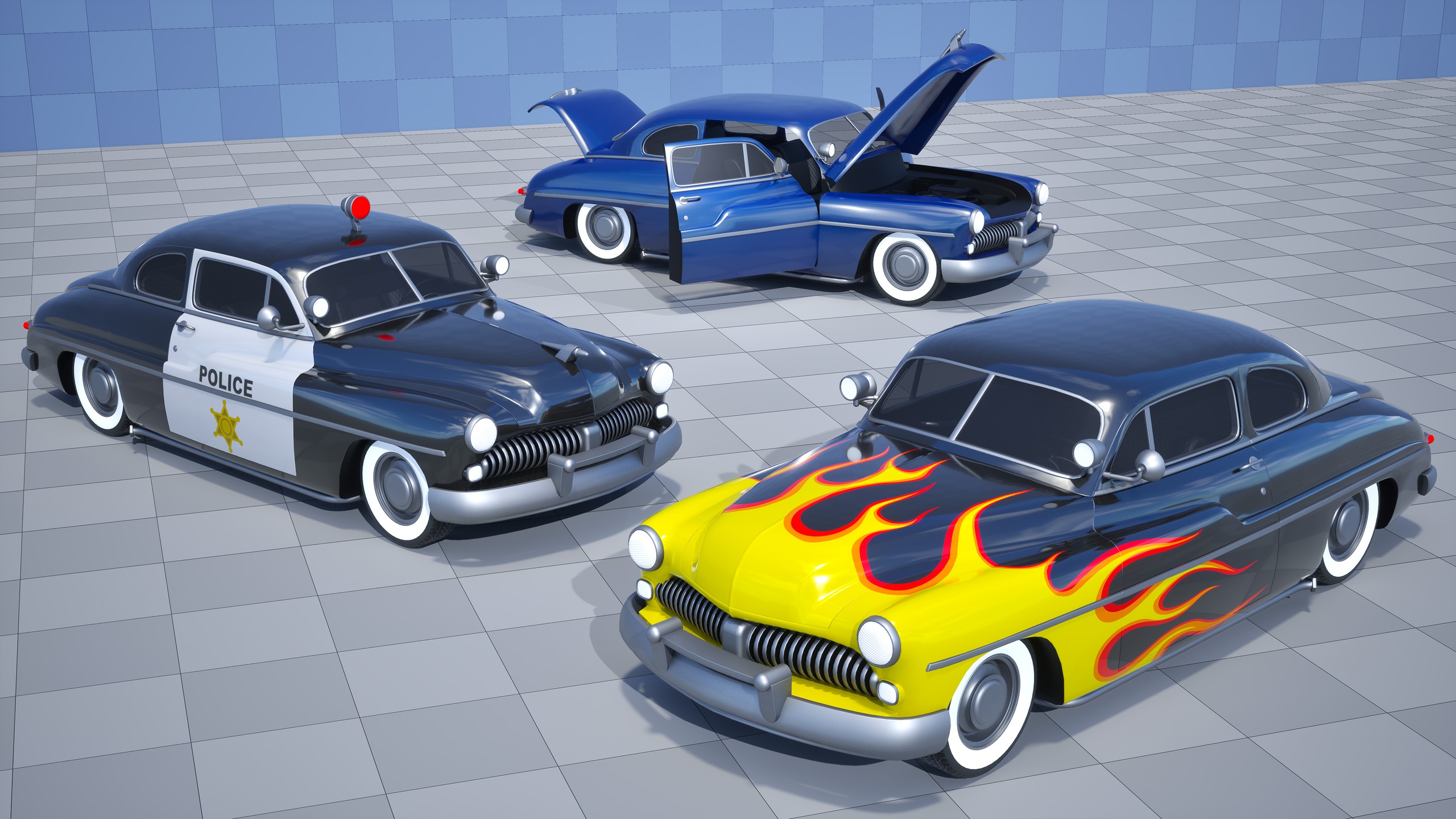 Media 1 for listing Stylized Drivable Vehicles - Retro & Police Car "Horus"