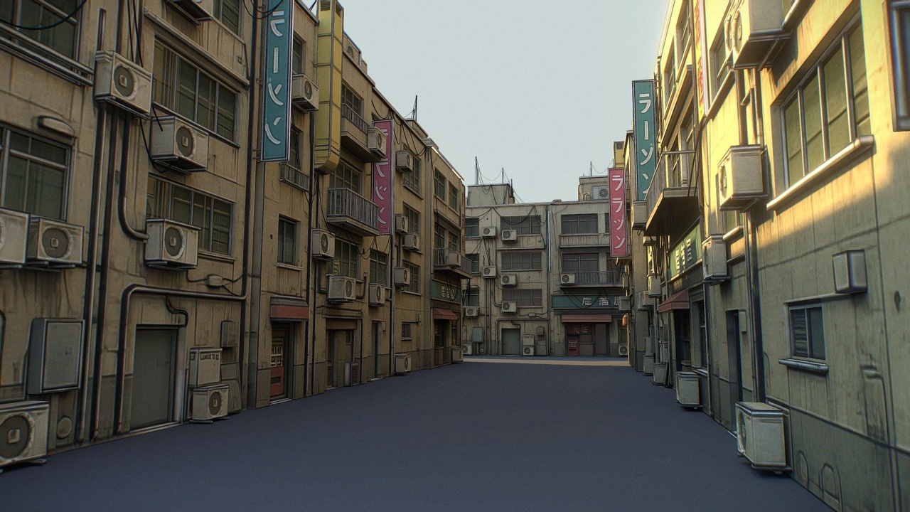 Media 1 for listing Cartoon Cyberpunk City Alley