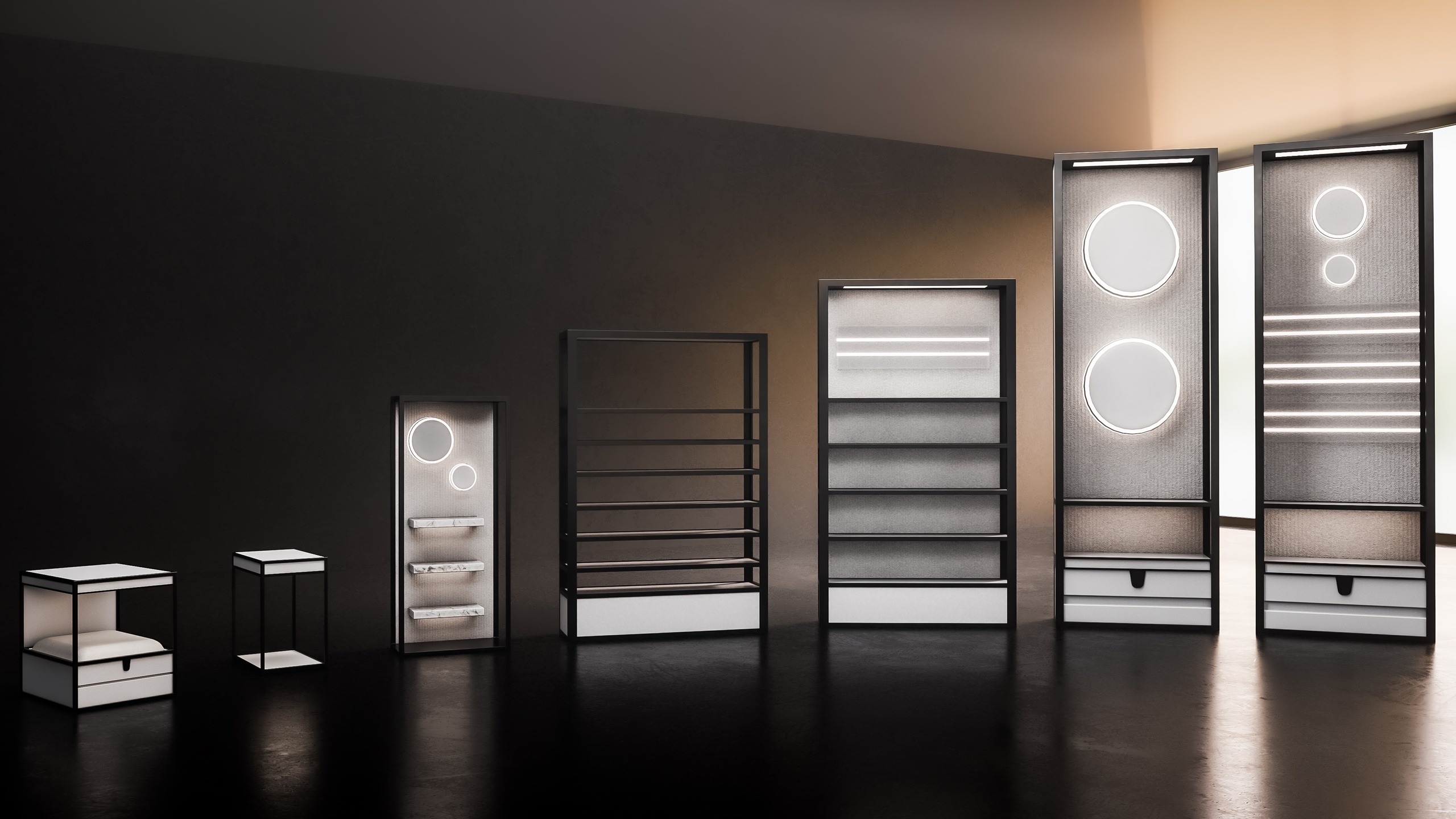 الوسائط 1 للقائمة Modern Display Shelf Pack – Minimalist Retail & Showroom Assets