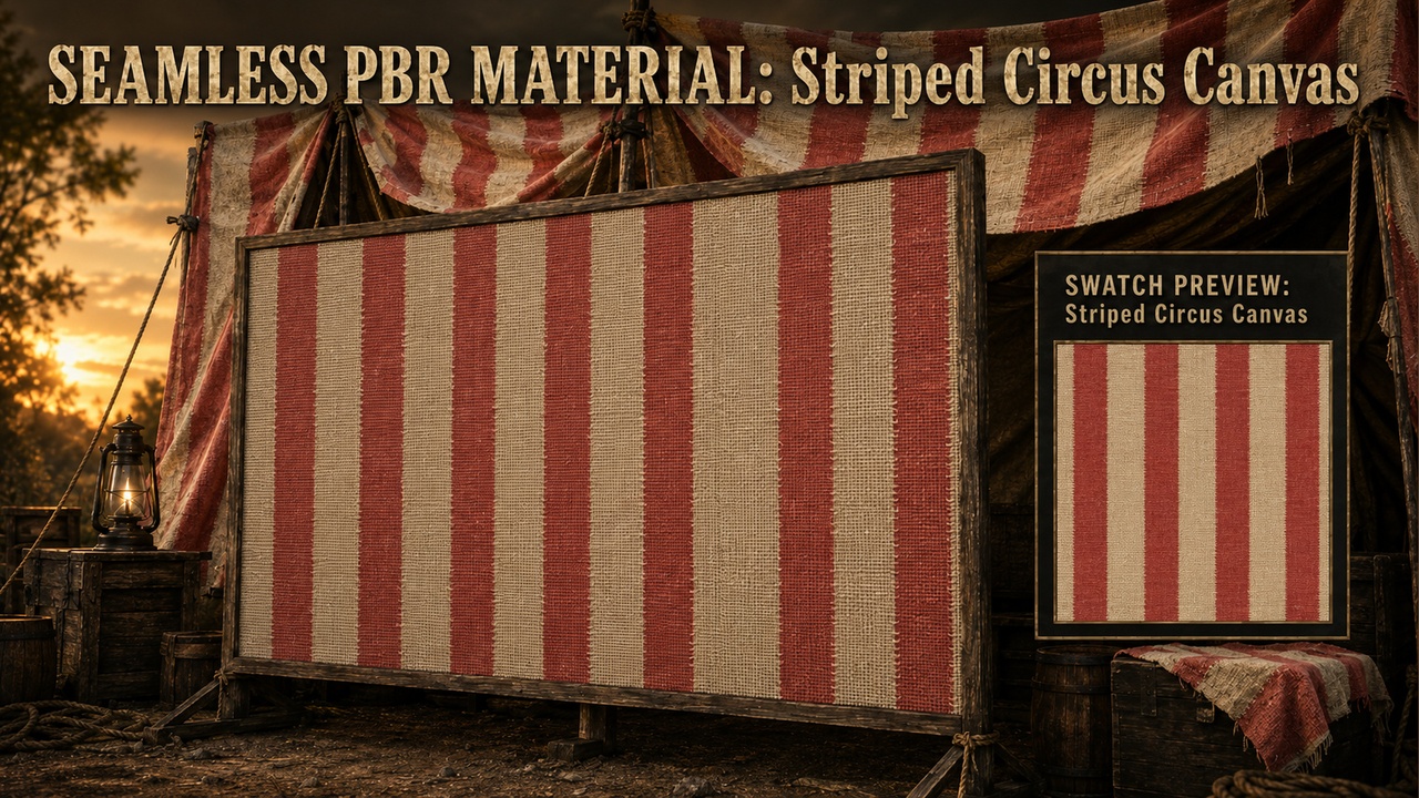 Media 1 for listing Canvas & Tarp Tent Sailcloth Fabric Materials - 10 Seamless 4K PBR Textures