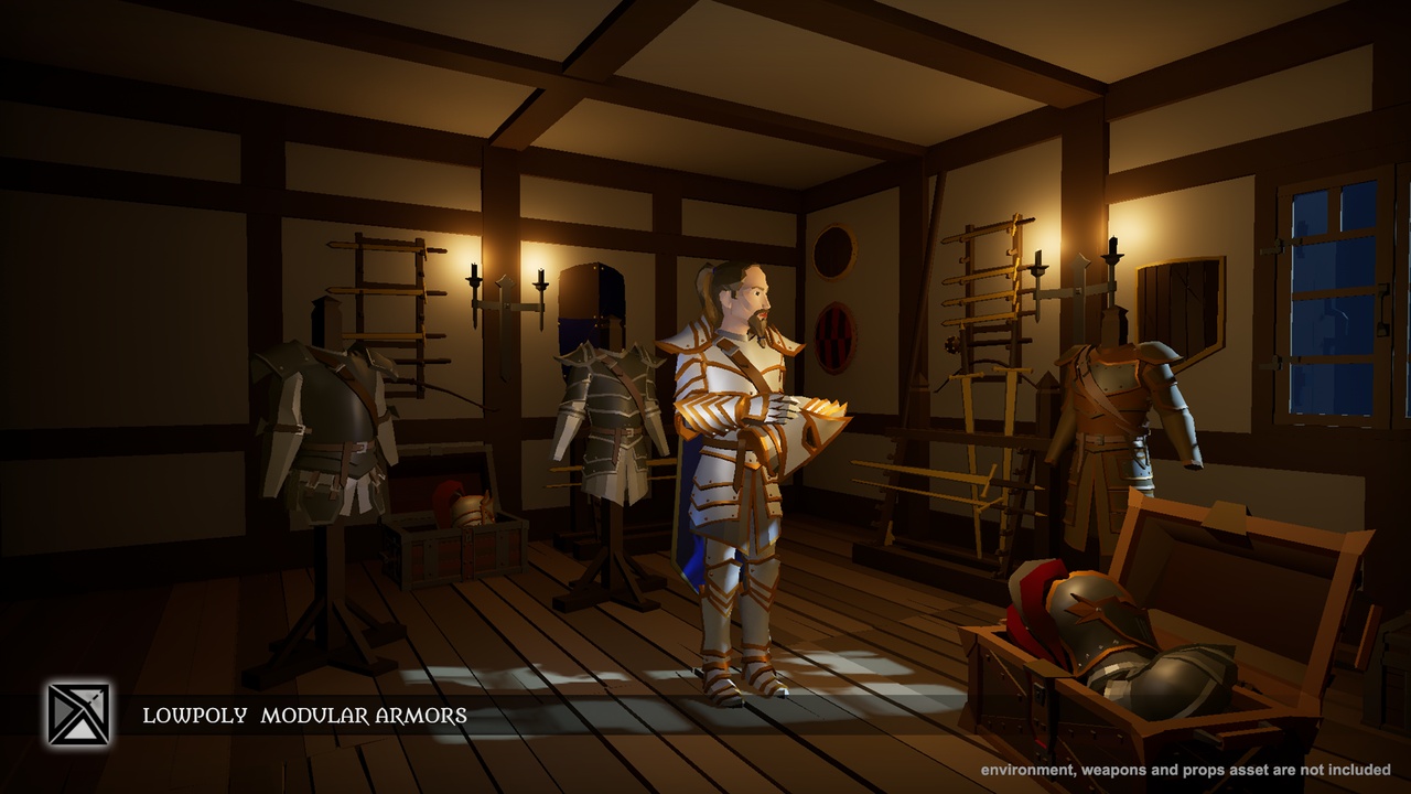 商品 Lowpoly Modular Armors - Medieval Fantasy Series 的媒体 1