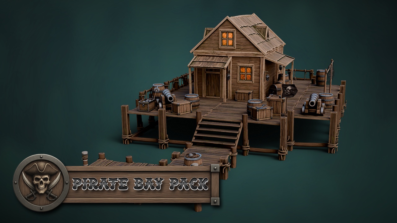 Media 1 for listing 3DT Pirate Bay Modular Pack for Blender & Game Design