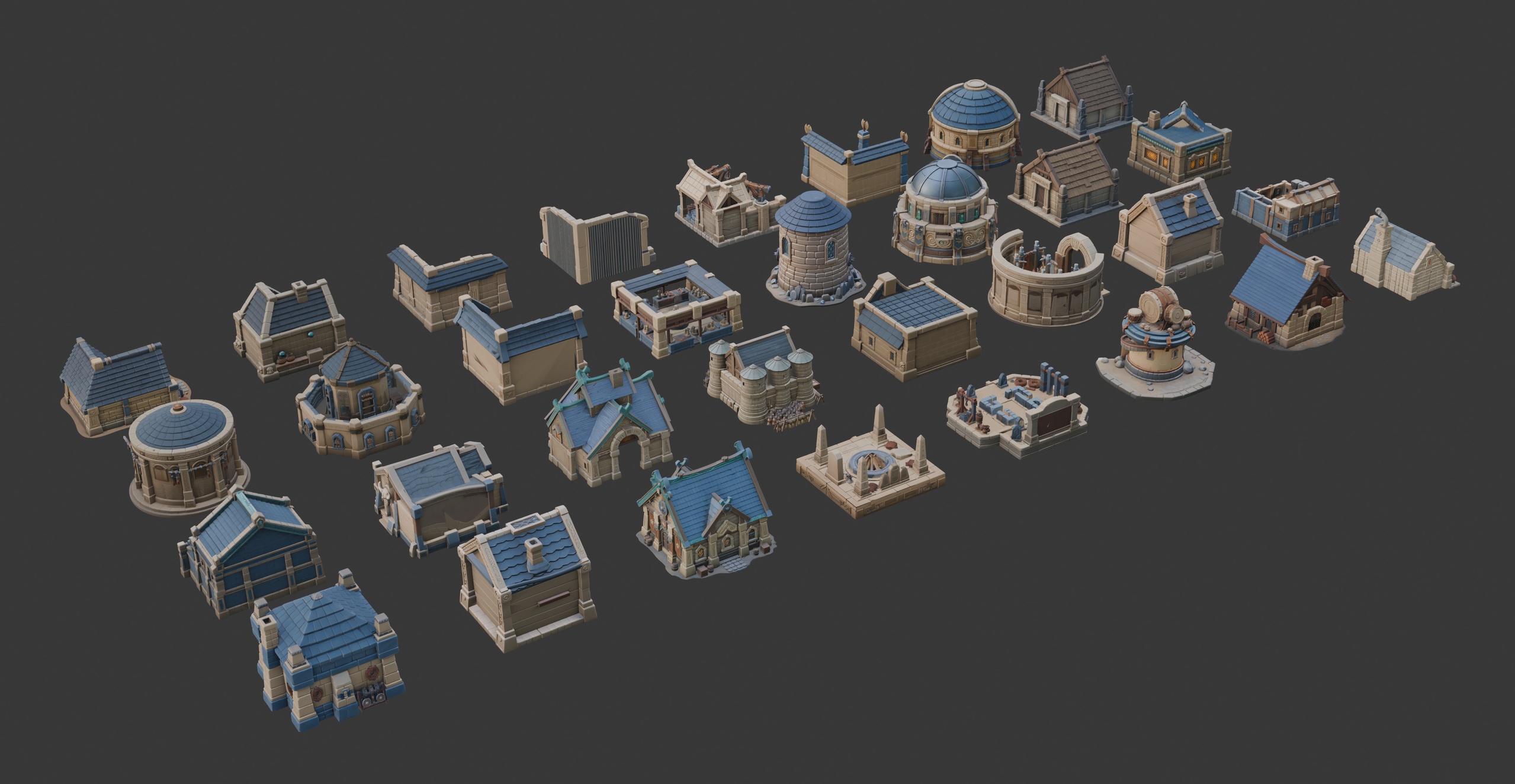 Media 1 for listing Stylized Fantasy Architecture Set - 32 assets