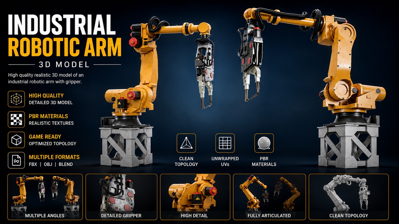 Media 1 for listing Industrial Robotic Arm with Gripper