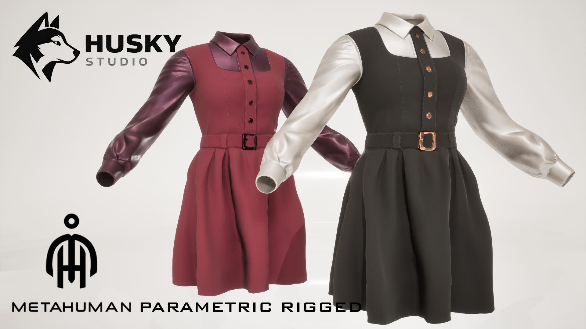 Dress - 11 - Parametric - All MetaHumans - Outfit - UE5 Skeleton Rigged ...