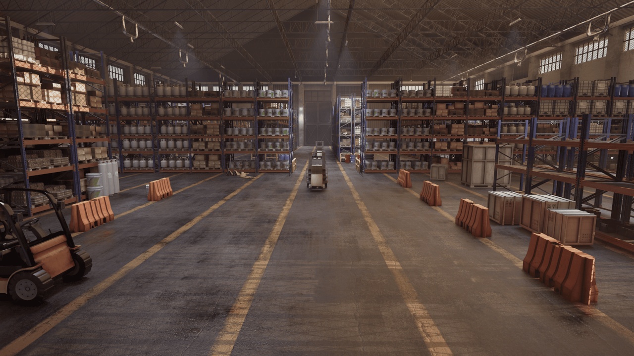 Media 1 for listing The Industrial-Grade Warehouse 3D Asset Pack