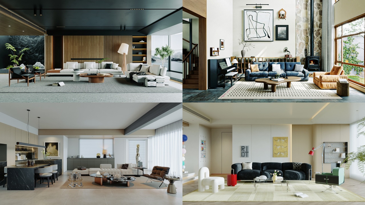 Media 1 for listing Living Room Collection 06 - 4 Scenes