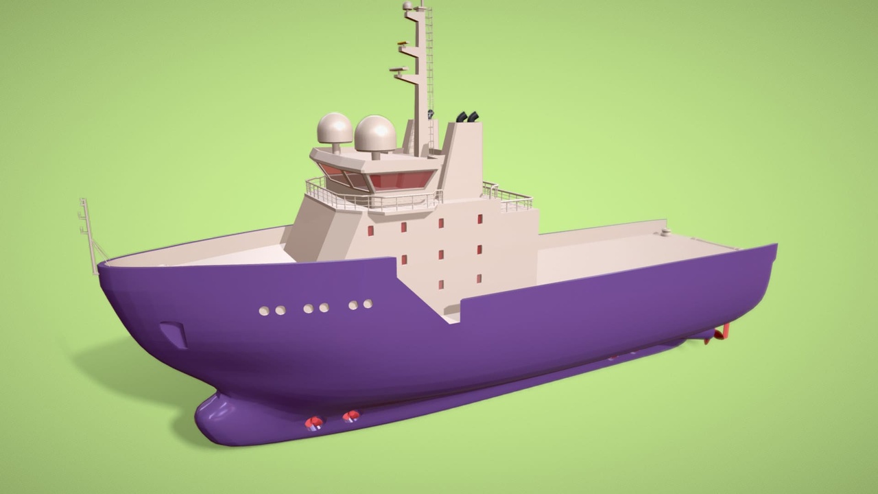 Low Poly Marine Supply Vessel Ship Model 2 ilanı için 1. medya