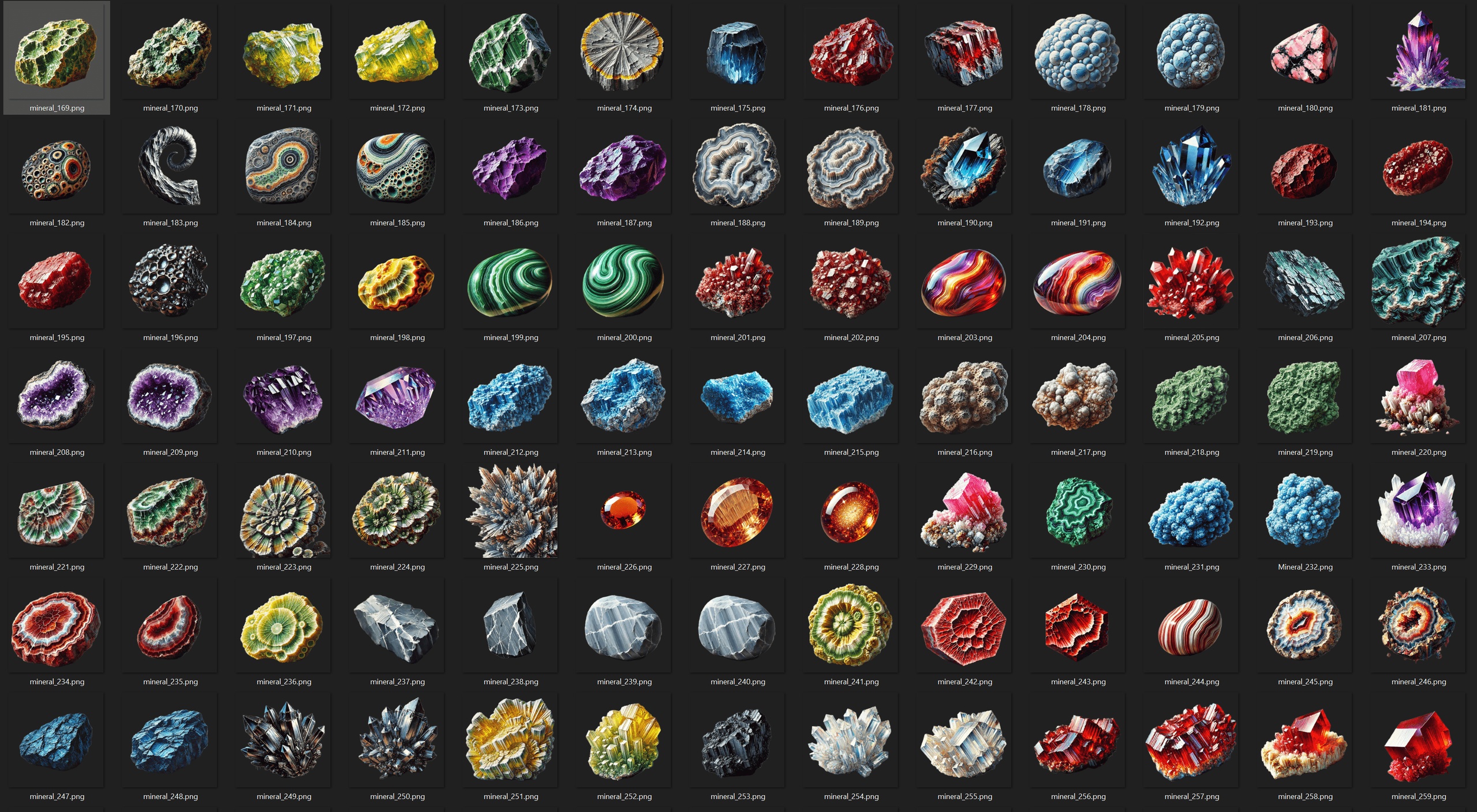 495 Icons Minerals and Resources -  Real world and Fantasy 제품 등록을 위한 미디어 1개