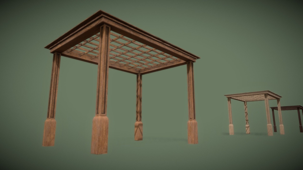 Media 1 for listing Simple Gazebo with many PBR presets Low-poly