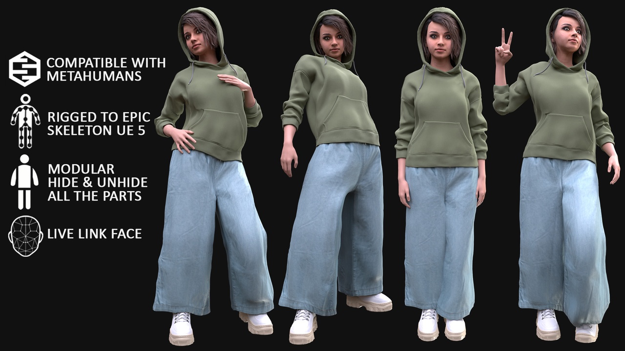 Woman - Casual Outfit 9 - Modular - Rigged | Fab