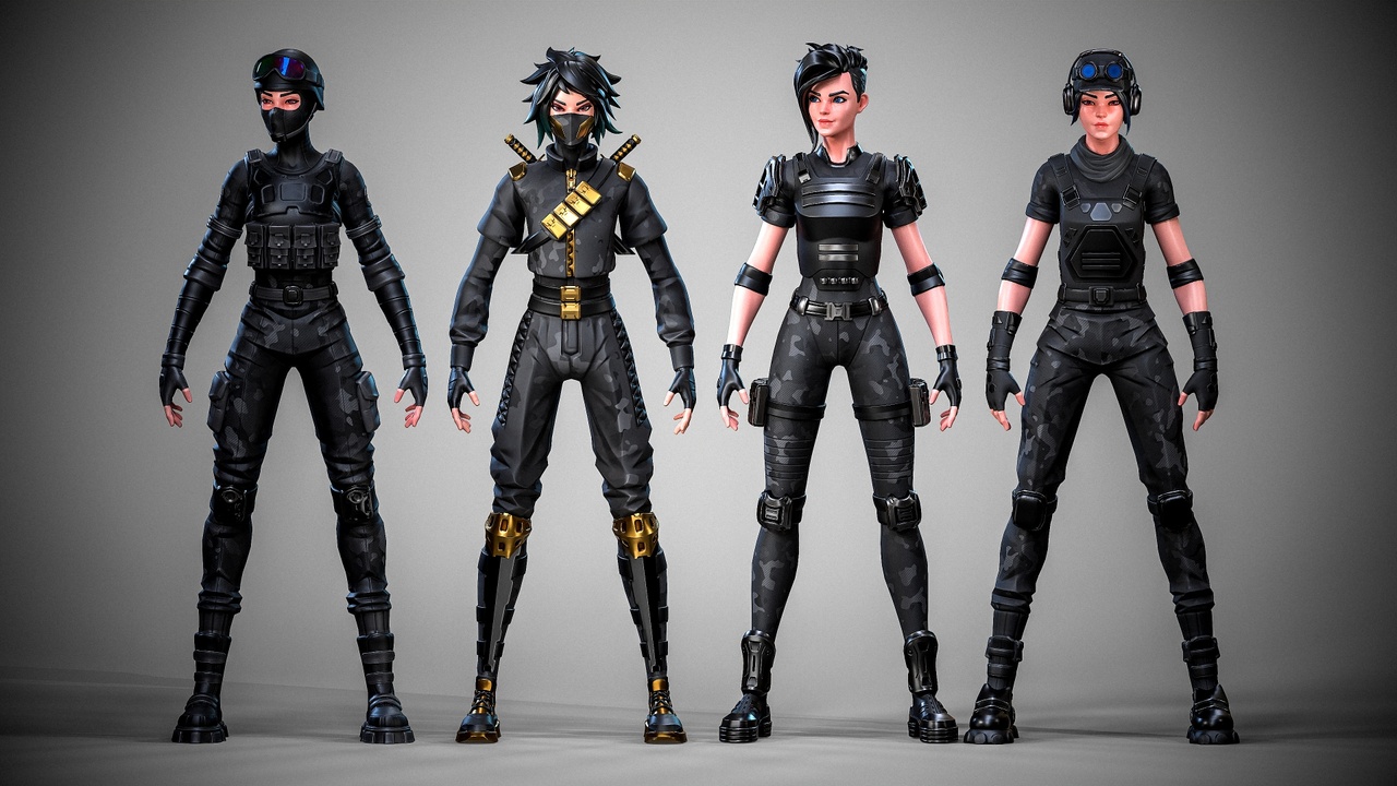 Stylized Female Soldier Pack 제품 등록을 위한 미디어 1개