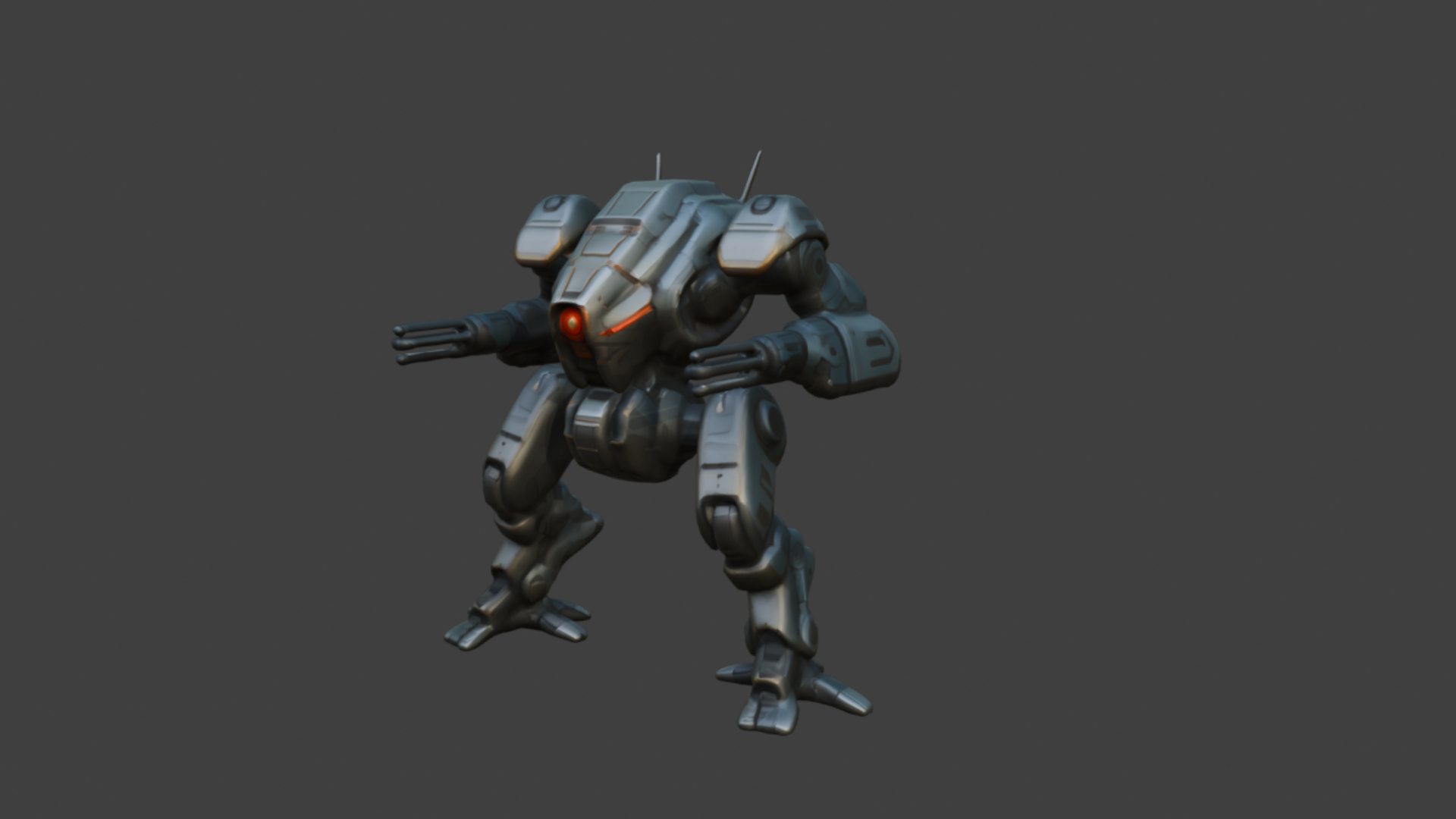 Humanoid Robot with Weapon 3D Model PBR Textured Game Ready | Fab