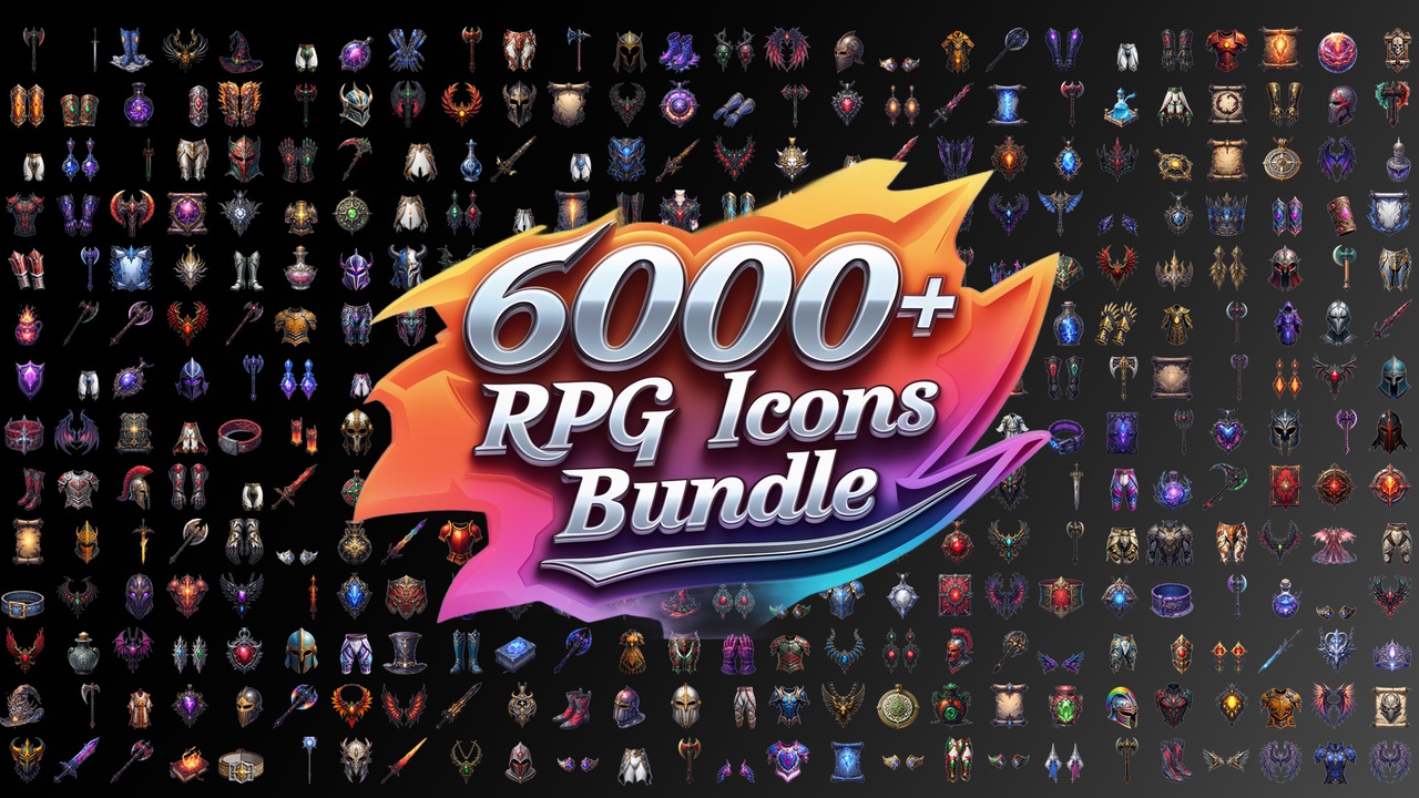 Media 1 for listing Ultimate RPG Icons Bundle (weapons , gear , accesories , misc)