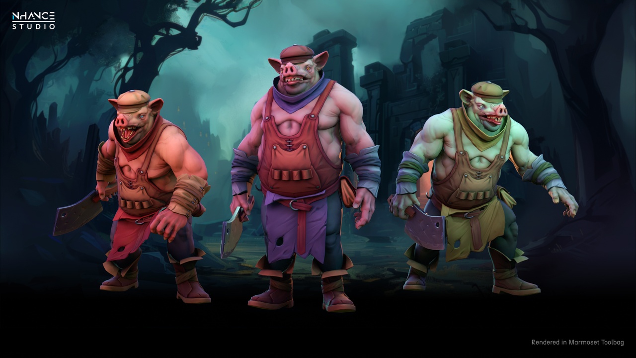 Media 1 for listing Stylized Modular Butcher Pig
