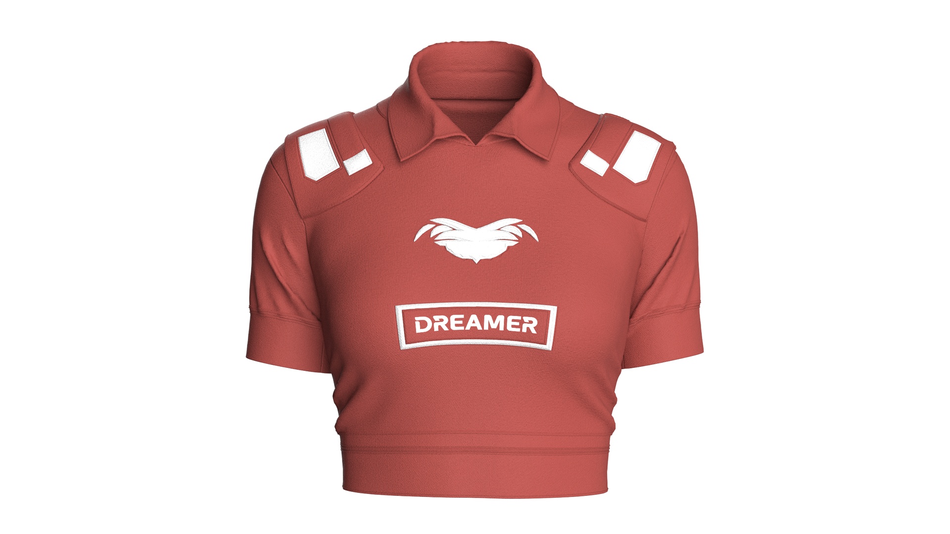 Media 1 for listing Girls Dreamer Print Polo Crop Top | High Poly