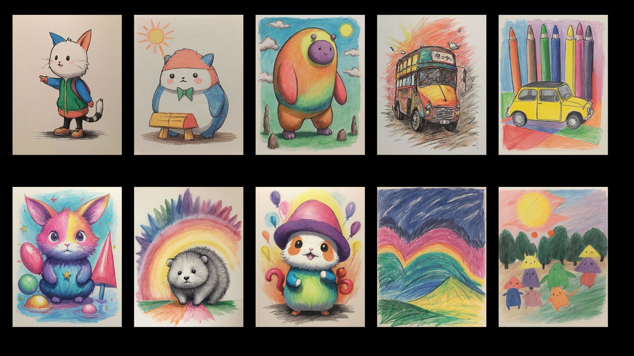 Media 1 for listing Crayon Drawings Vol. 2 - 100 Images