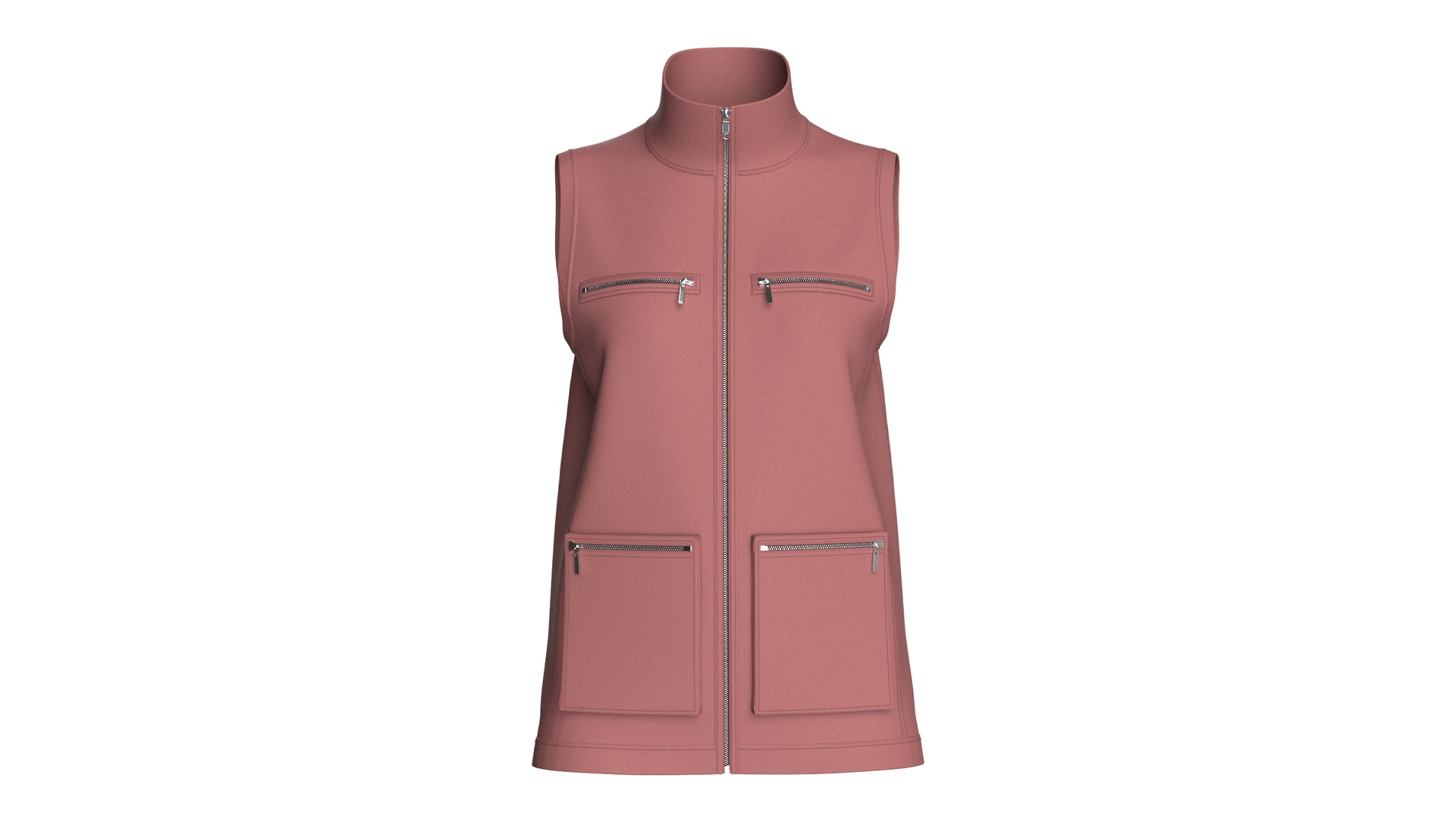 Media 1 for listing Girls Zip - Up Sleeveless Vest With Zip Pockets | High Poly