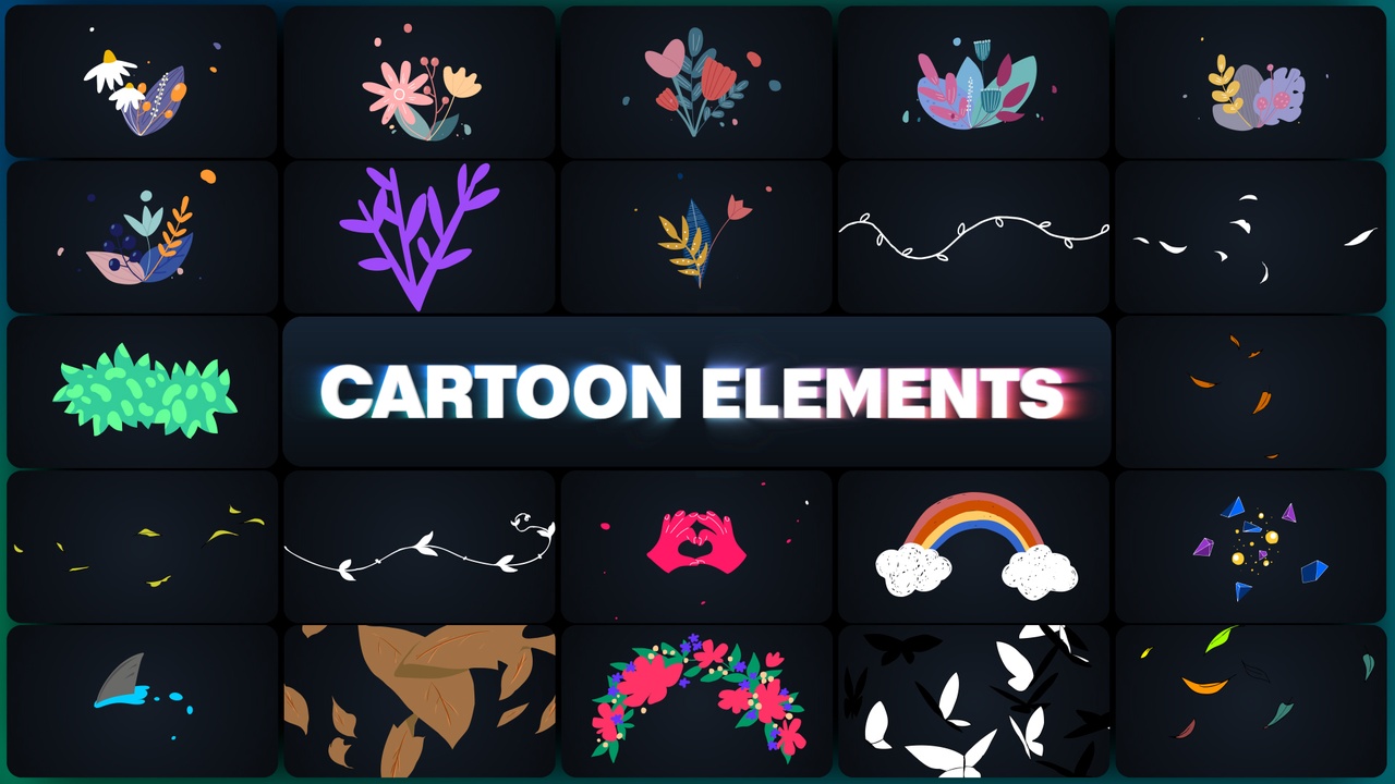 商品 Cartoon Elements 111-132 的媒体 1