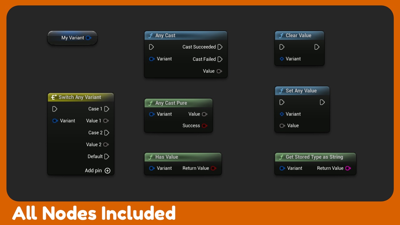 Media 1 for listing Any / Variant (BP) - A variable that can store any type, like std::any FVariant