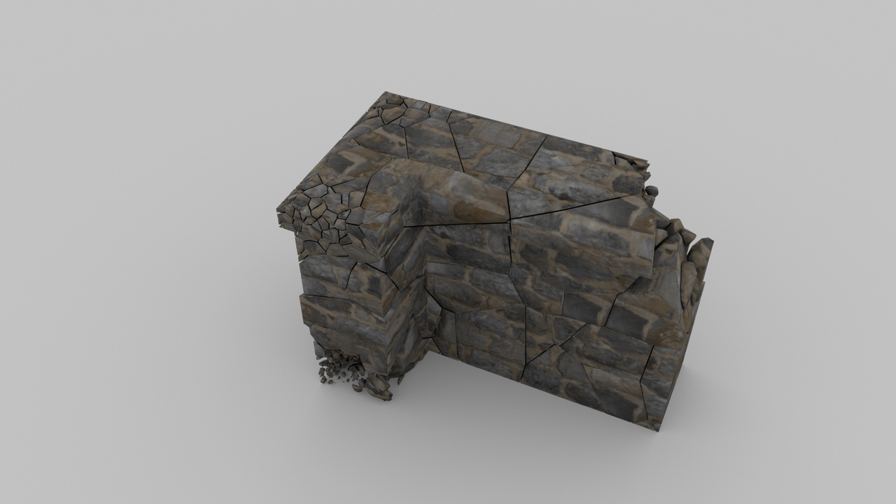 Media 1 for listing Ruined Medieval Stone Wall 07 – Modular Broken Arch Wall (2K PBR)