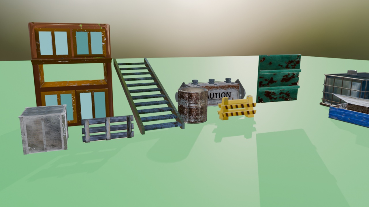 A pack of 10 industrial props | Fab