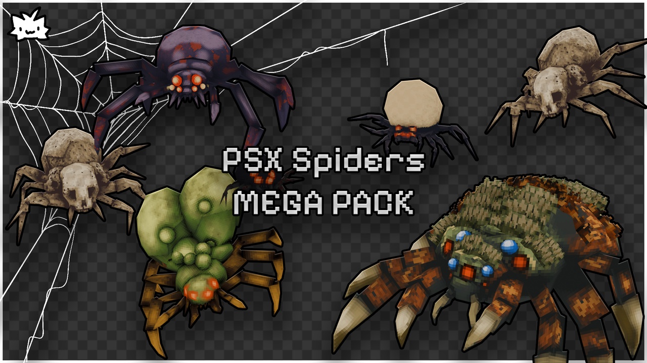 Media 1 for listing PSX Low Poly Spiders Mega Pack