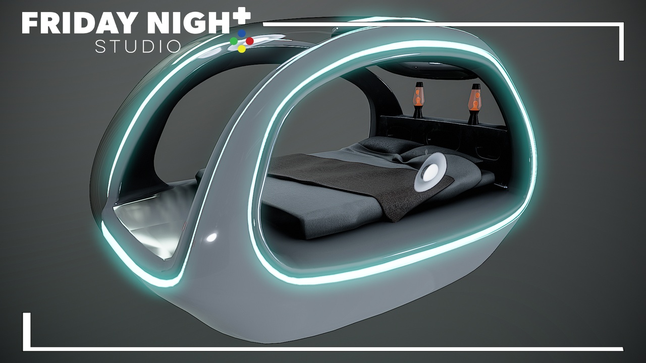 出品Futuristic Capsule Glass Bedroomのメディア1